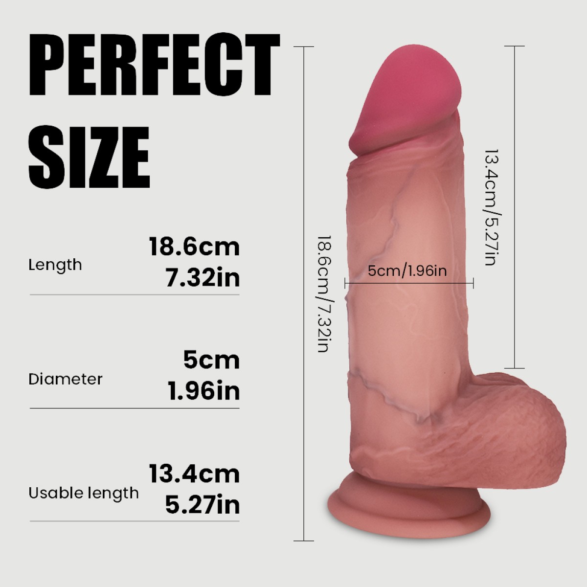 Gareth 18,6 cm Double Layer Silicone Ultra Realistic Dildo with Balls & Suction Cup - Flesh by Sexopolis