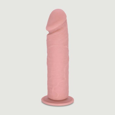 Ομοίωμα Πέους Σιλικόνης Με Βεντούζα Qubo 23,5 cm Realistic Silicone Dildo with Suction Cup - Φυσικό Χρώμα