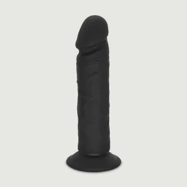 Ομοίωμα Πέους Σιλικόνης Με Βεντούζα Qubo 23,5 cm Realistic Silicone Dildo with Suction Cup - Μαύρο