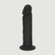 Ομοίωμα Πέους Σιλικόνης Με Βεντούζα Qubo 23,5 cm Realistic Silicone Dildo with Suction Cup - Μαύρο by Sexopolis