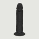 Ομοίωμα Πέους Σιλικόνης Με Βεντούζα Qubo 23,5 cm Realistic Silicone Dildo with Suction Cup - Μαύρο by Sexopolis