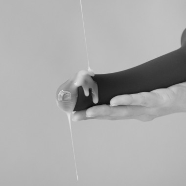 Small Squirting Cum Semi Realistic Silicone Dildo - Black