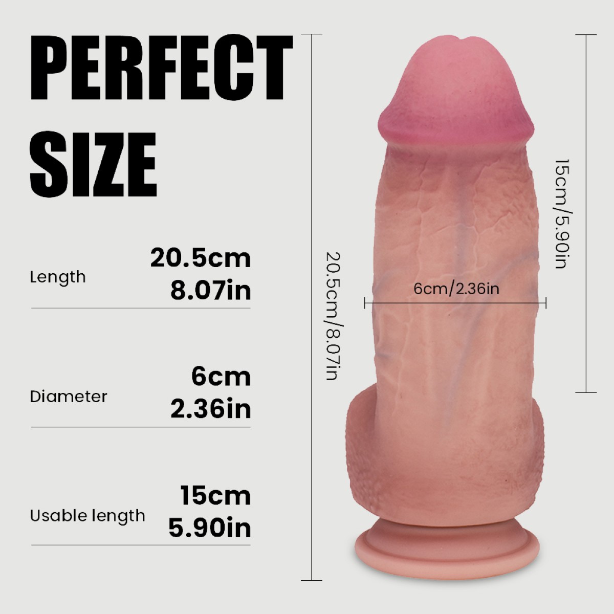 Jake 20,5 cm Thick Ultra Realistic Double Layer Silicone Dildo with Balls & Suction Cup - Flesh by Sexopolis