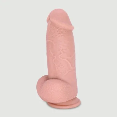 Παχύ Ομοίωμα Πέους Σιλικόνης με Όρχεις & Βεντούζα Jimbo 20,5 cm Thick Realistic Silicone Dildo with Balls & Suction Cup - Φυσικό Χρώμα