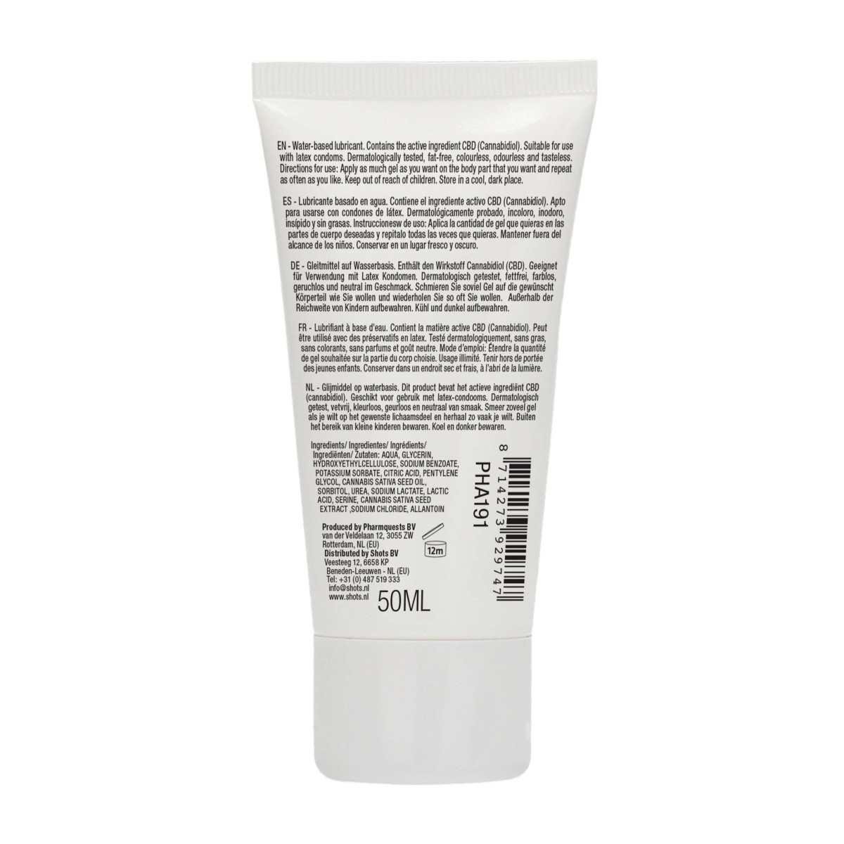 Natural CBD Water Based Personal Lubricant - 50 ml by Sexopolis