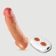 20,5 cm Vibrating Real Deal Soft Silicone Realistic Penis Sleeve - Flesh by Sexopolis