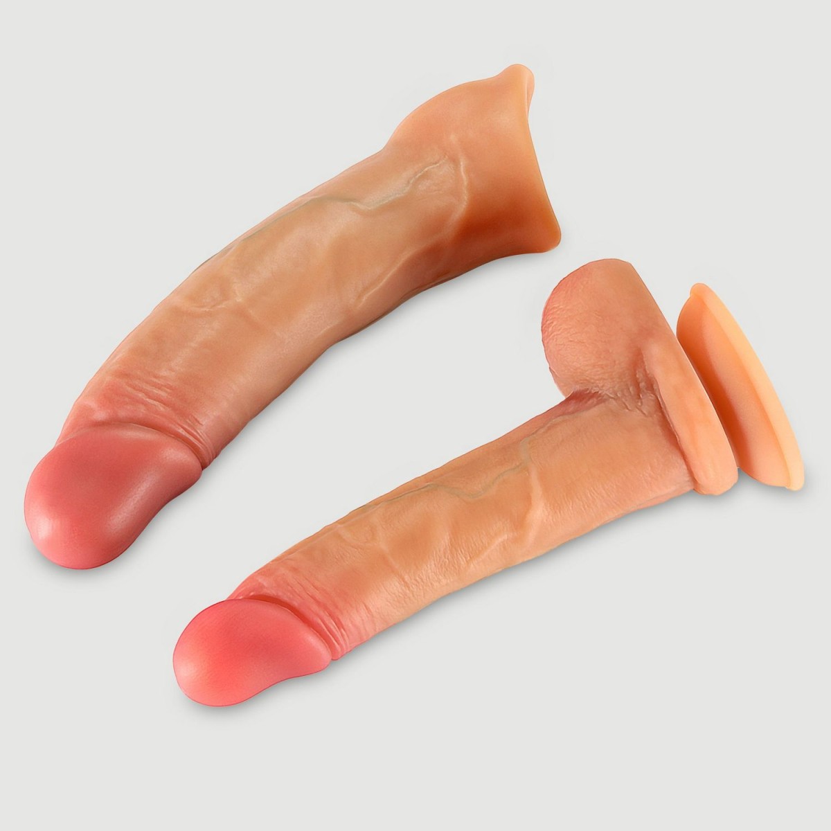 20,5 cm Vibrating Real Deal Soft Silicone Realistic Penis Sleeve - Flesh by Sexopolis