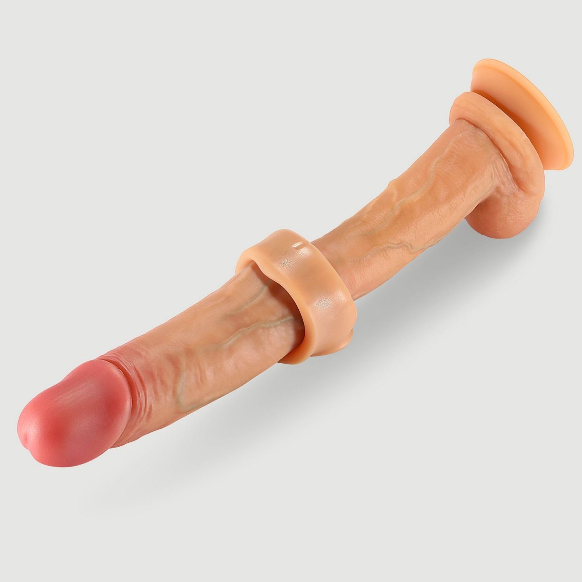 20,5 cm Vibrating Real Deal Soft Silicone Realistic Penis Sleeve - Flesh by Sexopolis