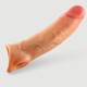 20,5 cm Vibrating Real Deal Soft Silicone Realistic Penis Sleeve - Flesh by Sexopolis