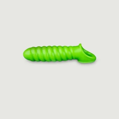 Glow In The Dark Swirl Stretchable Penis Sheath - Green