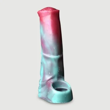 Monster Jump Penis Sleeve 15 x 4.5 cm - Blue/Pink