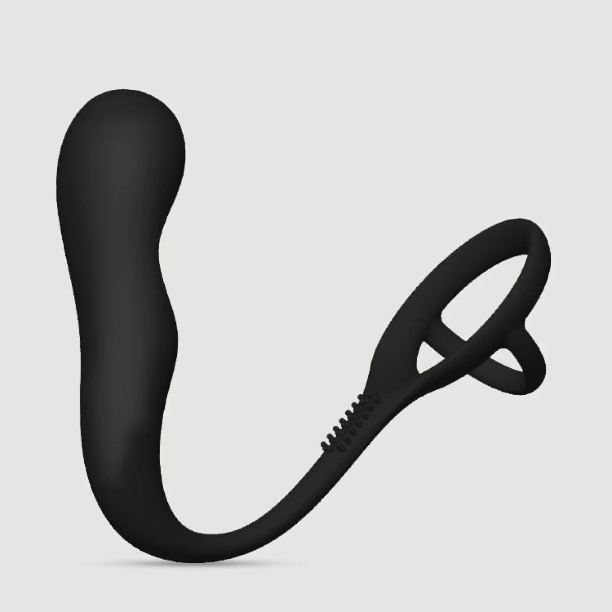 Anal Collection Silicone Butt Plug with Cock & Ball Ring - Black by Sexopolis
