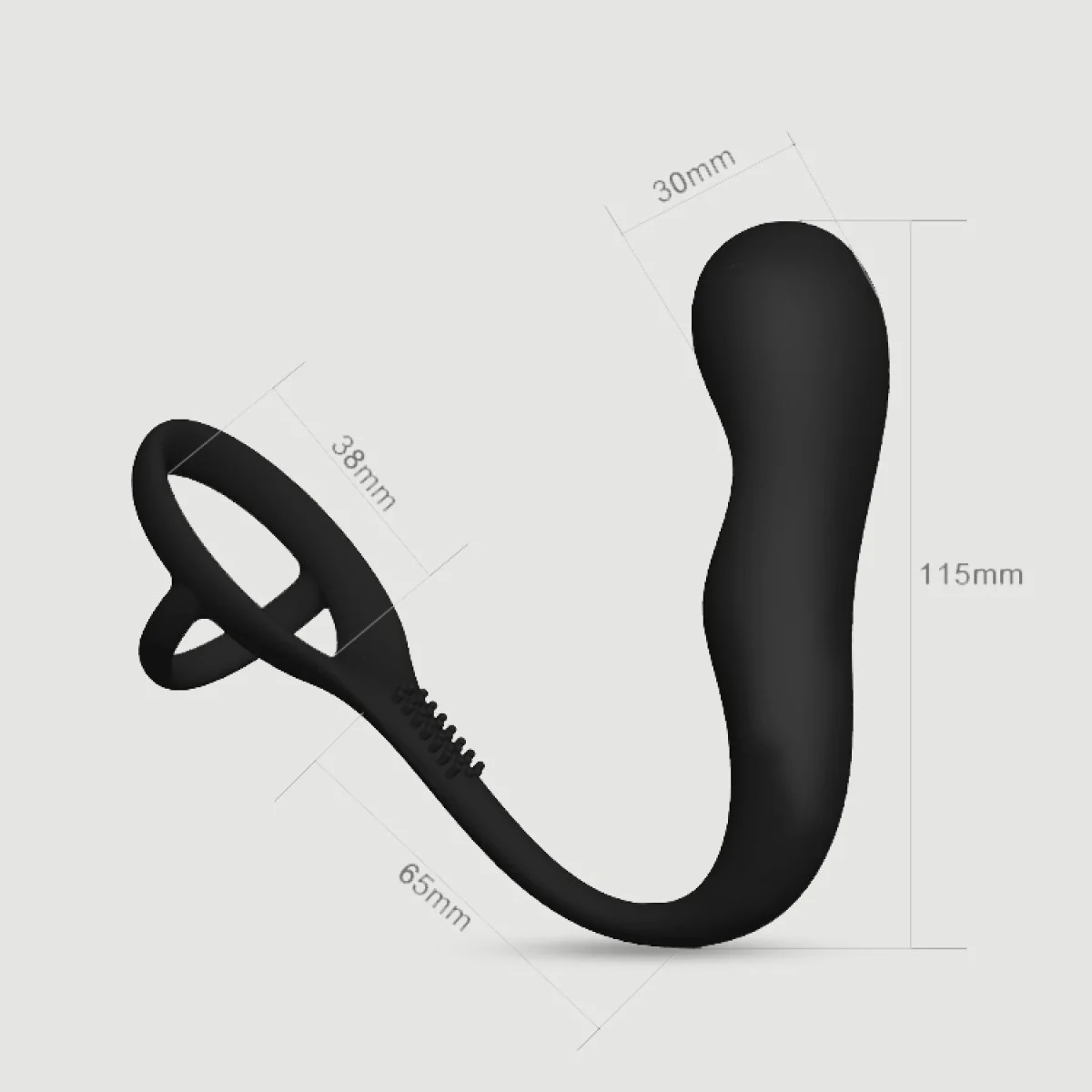Anal Collection Silicone Butt Plug with Cock & Ball Ring - Black by Sexopolis