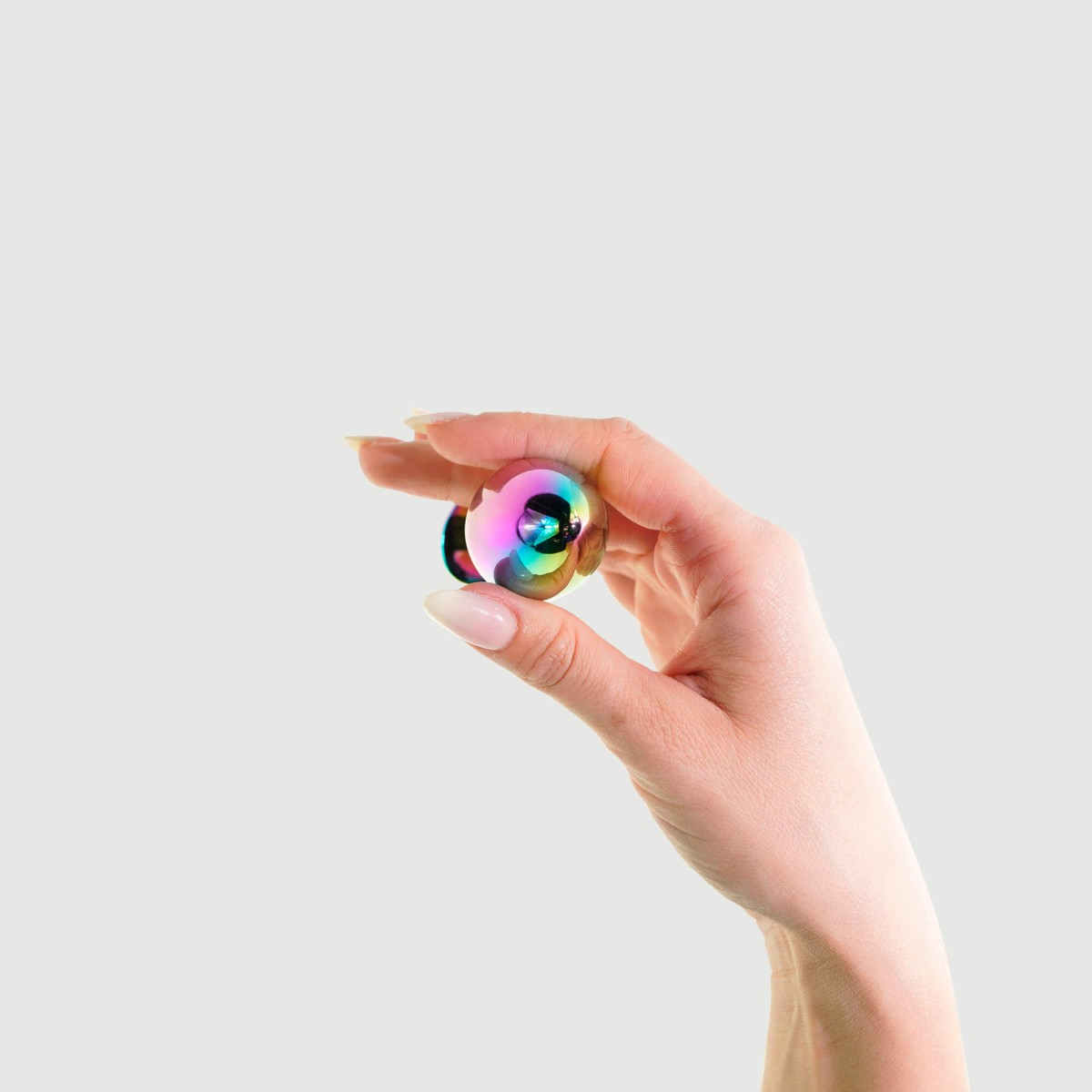 Anal Collection Medium Metal Butt Plug with Heart Jewel - Multicolour/Transparent by Sexopolis