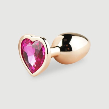 Μεταλλική Πρωκτική Σφήνα με Κόσμημα Καρδιά Anal Collection Small Metal Butt Plug with Heart Jewel - Ροζ/Κόκκινο