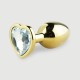 Μεταλλική Πρωκτική Σφήνα με Κόσμημα Καρδιά Anal Collection Small Metal Butt Plug with Heart Jewel - Χρυσό/Διάφανο by Sexopolis