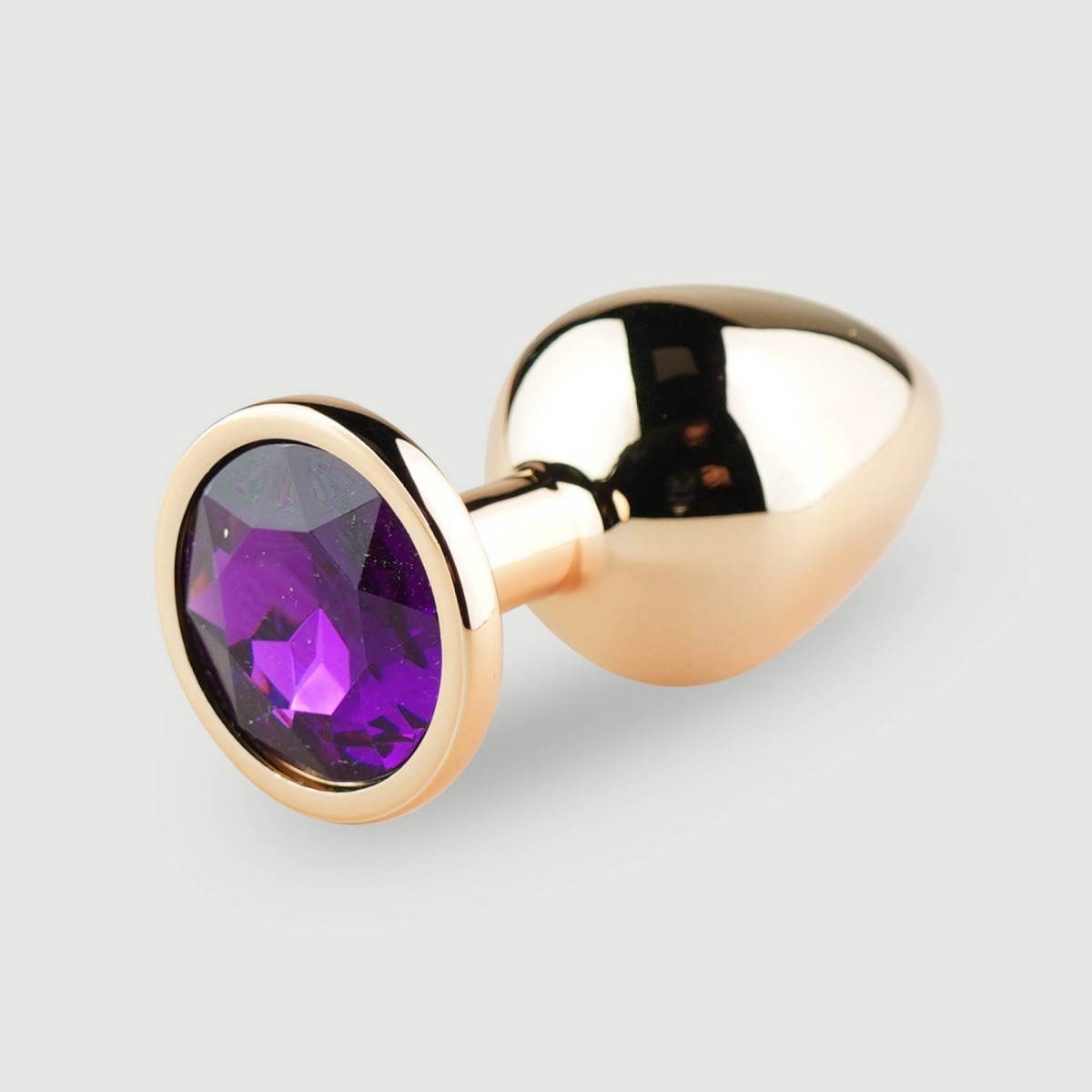 Μεταλλική Πρωκτική Σφήνα με Κυκλικό Κόσμημα Anal Collection Medium Metal Butt Plug with Round Jewel - Ροζ/Μωβ by Sexopolis
