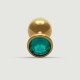 Large Round Gem Metal Butt Plug - Gold/Green by Sexopolis