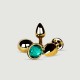 Medium Round Gem Metal Butt Plug - Gold/Green by Sexopolis