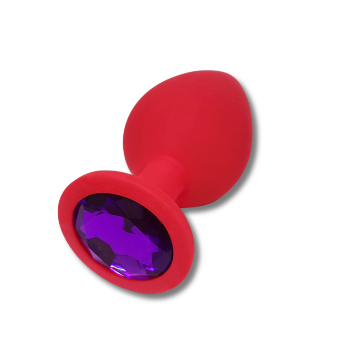 Anal Collection Silicone Large Butt Plug with Round Jewel - Red/Purple by Sexopolis