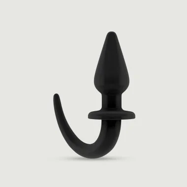 Flexible Butt Plug with Tail - Black