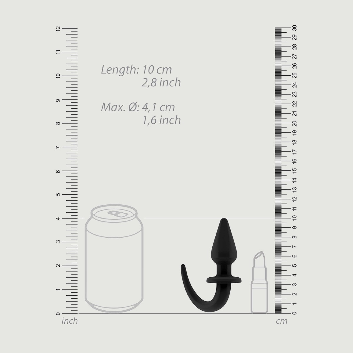 Flexible Butt Plug with Tail - Black by Sexopolis