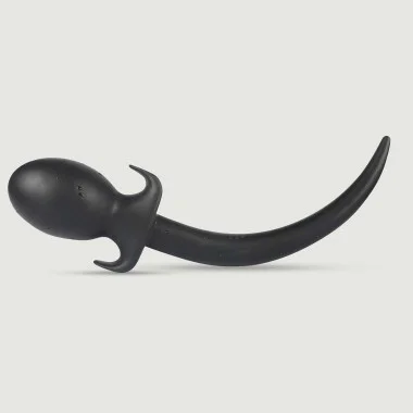 Πρωκτική Σφήνα με Ουρά Σκύλου Doggy Tail Medium Butt Plug - Μαύρη