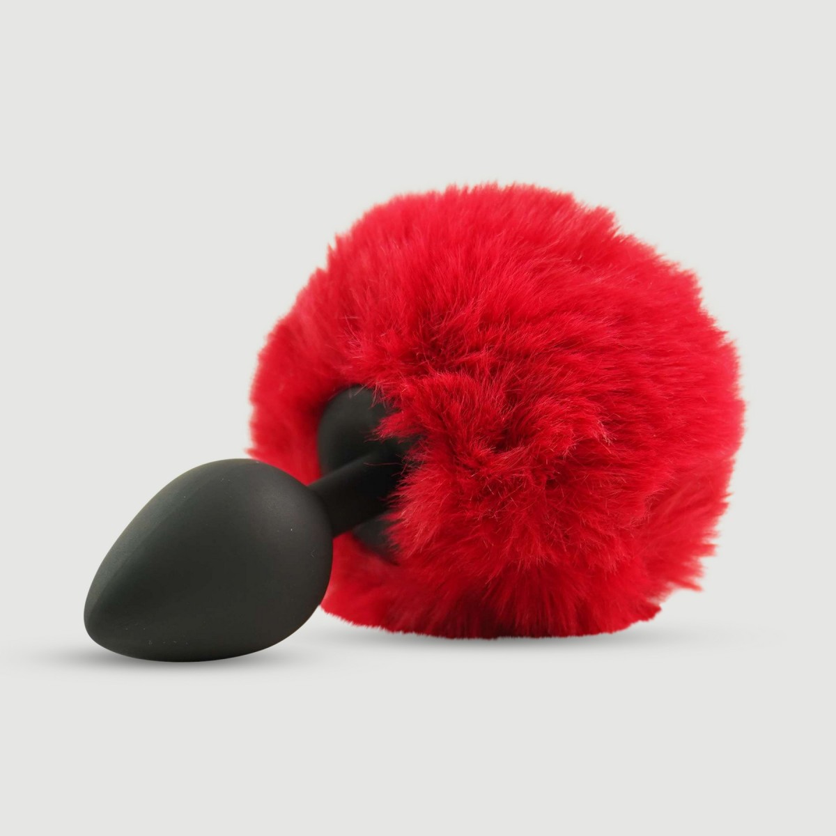 Beginners Medium Silicone Bunny Tail Butt Plug - Red by Sexopolis