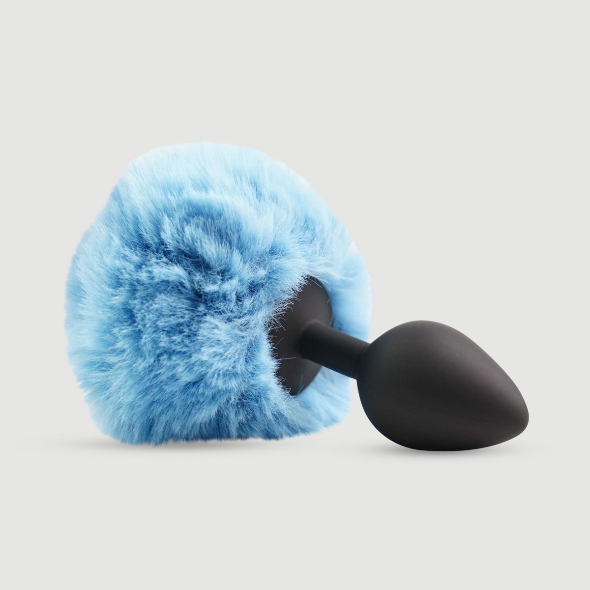 Beginners Medium Silicone Bunny Tail Butt Plug - Blue by Sexopolis