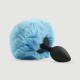 Beginners Small Silicone Bunny Tail Butt Plug - Blue by Sexopolis