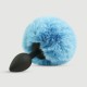 Beginners Small Silicone Bunny Tail Butt Plug - Blue by Sexopolis