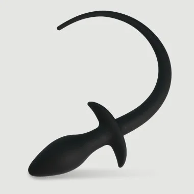 Πρωκτική Σφήνα Σιλικόνης με Ουρά Puppy Play Silicone Tail Butt Plug - Μαύρη