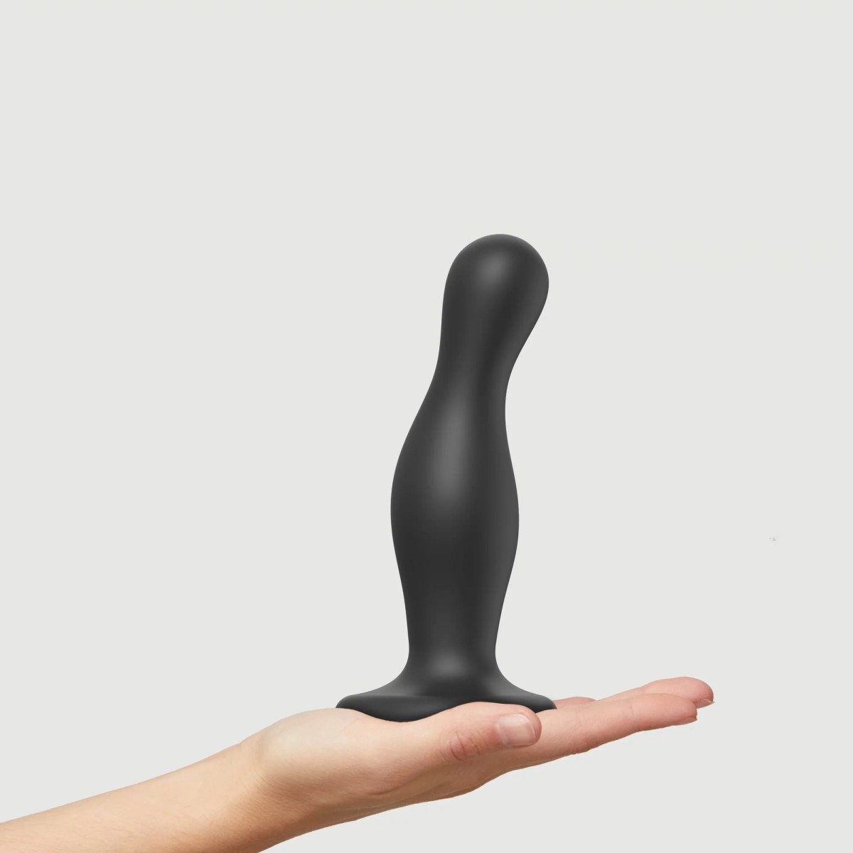 Curvy Plug Large Silicone Premium Dildo with Suction Cup - Black by Sexopolis
