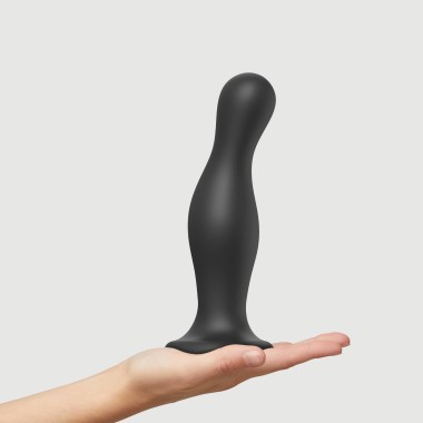 Premium Κυρτό Dildo Σιλικόνης Με Βεντούζα Curvy Plug XX-Large Silicone Premium Dildo with Suction Cup - Μαύρο