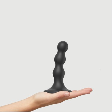 Premium Κυρτό Dildo Σιλικόνης με Βεντούζα Plug Balls Small Silicone Premium Dildo with Suction Cup - Μαύρο
