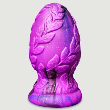 Large Textured Surface Round Silicone Butt Plug 19 x 9,3  - Purple