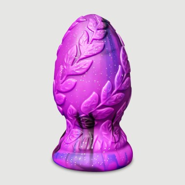 Κυκλική Πρωκτική Σφήνα Σιλικόνης Με Σαγρέ Επιφάνεια Medium Textured Surface Round Silicone Butt Plug 12 x 5,7 - Μωβ