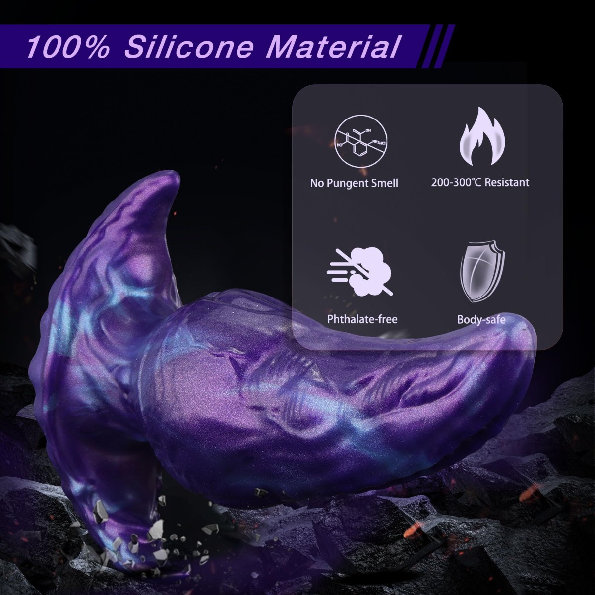 Πρωκτική Σφήνα Σιλικόνης Alien Silicone Extreme Butt Plug 22 x 7,2 cm - Πολύχρωμη by Sexopolis
