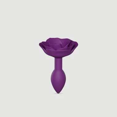 Open Rose Small Silicone Butt Plug - Purple