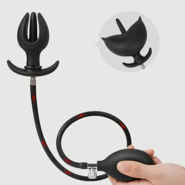 Lotus Inflatable Anal Dildo 8 x 4,5 cm - Black