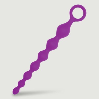 Anal Intruder 21 cm Silicone Anal Beads with Handle - Purple