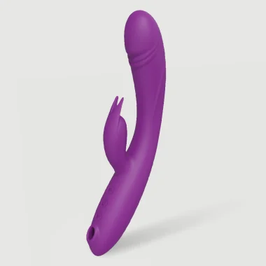 Zarah Flexible Silicone Rabbit Vibrator With Clitoral Suction - Purple
