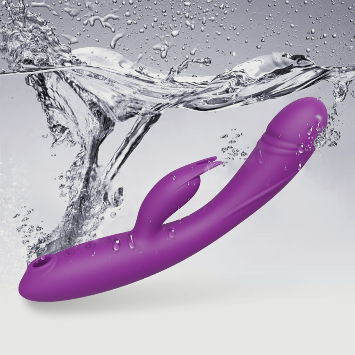 Zarah Flexible Silicone Rabbit Vibrator With Clitoral Suction - Purple by Sexopolis