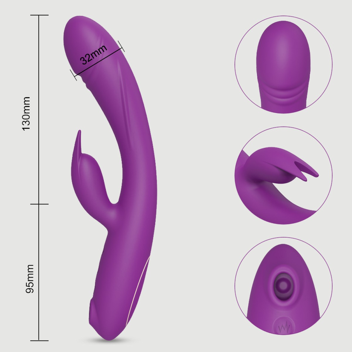 Zarah Flexible Silicone Rabbit Vibrator With Clitoral Suction - Purple by Sexopolis