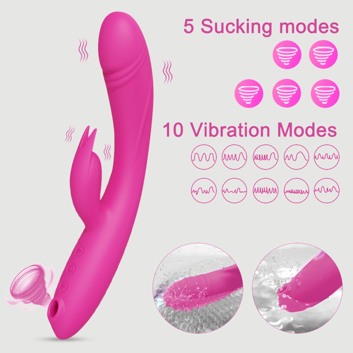 Εύκαμπτος Rabbit Δονητής Σιλικόνης Zarah Flexible Silicone Rabbit Vibrator - Ροζ by Sexopolis