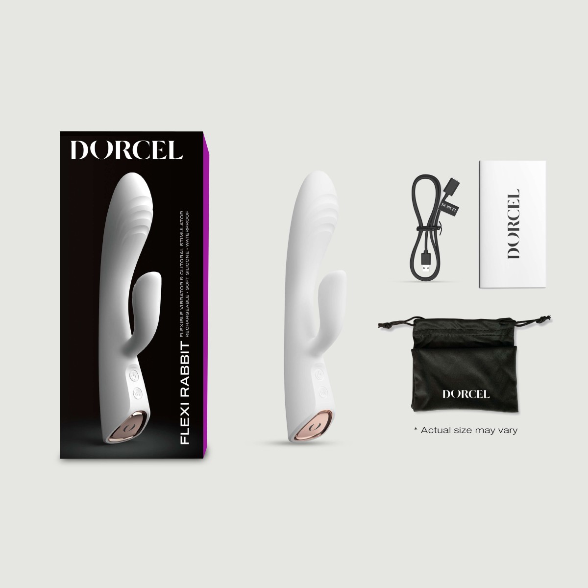 Flexi Silicone Rabbit Premium Flexible Heating Vibrator - White by Sexopolis