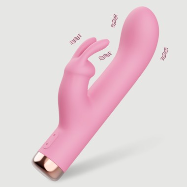 Nola 10 Function Curved Silicone Rabbit Vibrator - Pink