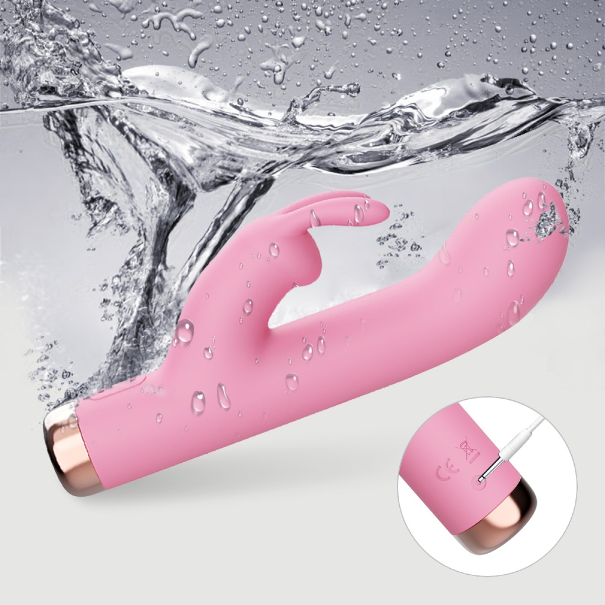 Nola 10 Function Curved Silicone Rabbit Vibrator - Pink by Sexopolis