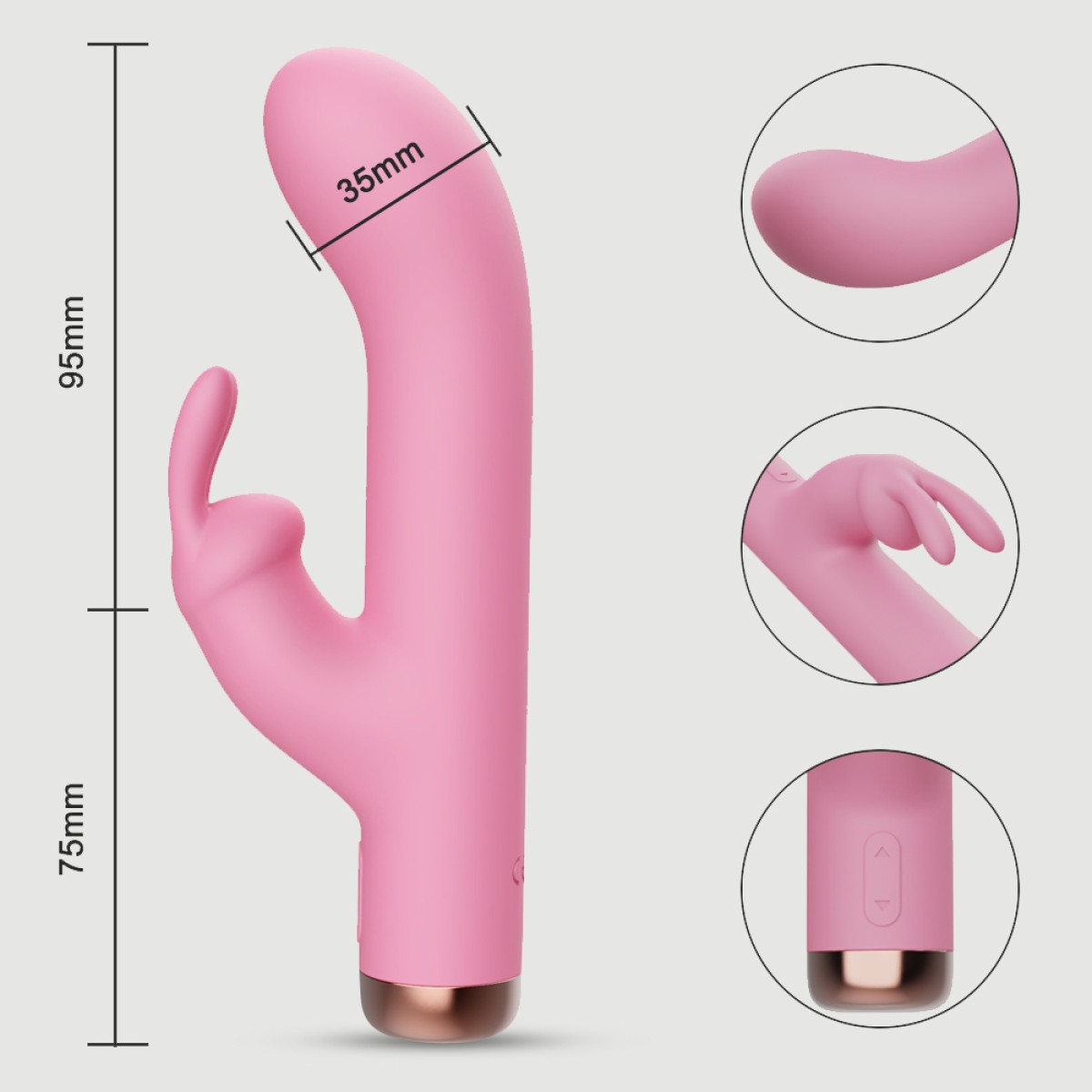 Nola 10 Function Curved Silicone Rabbit Vibrator - Pink by Sexopolis