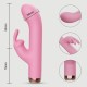 Nola 10 Function Curved Silicone Rabbit Vibrator - Pink by Sexopolis
